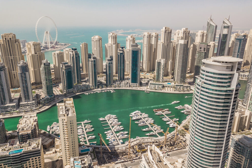 Aerial view of Dubai Marina